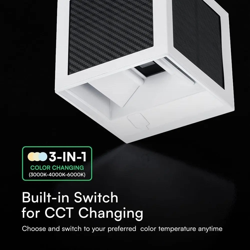 LED solárne nástenné svietidlo so senzorom LED/9W/3,7V 3000/4000/6000K IP65 2600 mAh biela