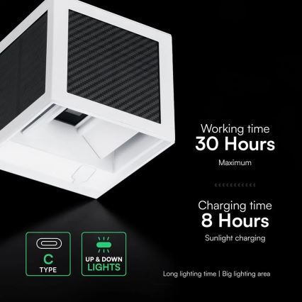 LED solárne nástenné svietidlo so senzorom LED/9W/3,7V 3000/4000/6000K IP65 2600 mAh biela