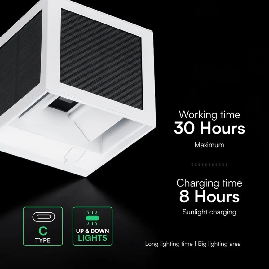 LED solárne nástenné svietidlo so senzorom LED/9W/3,7V 3000/4000/6000K IP65 2600 mAh biela