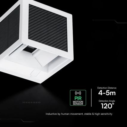 LED solárne nástenné svietidlo so senzorom LED/9W/3,7V 3000/4000/6000K IP65 2600 mAh biela