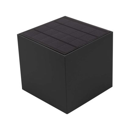 LED solárne nástenné svietidlo so senzorom LED/9W/5V 3000/4000/5000K IP65 2600 mAh antracit