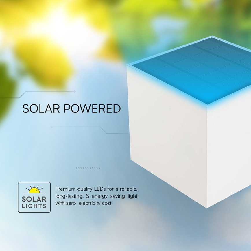 LED solárne nástenné svietidlo so senzorom LED/9W/5V 3000/4000/5000K IP65 2600 mAh biela