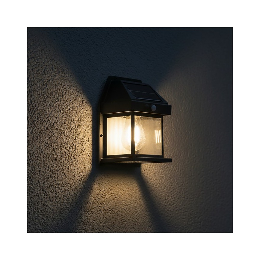 LED solárne nástenné svietidlo so senzorom OMVIA LED/3,7V 3000K IP44 1200 mAh