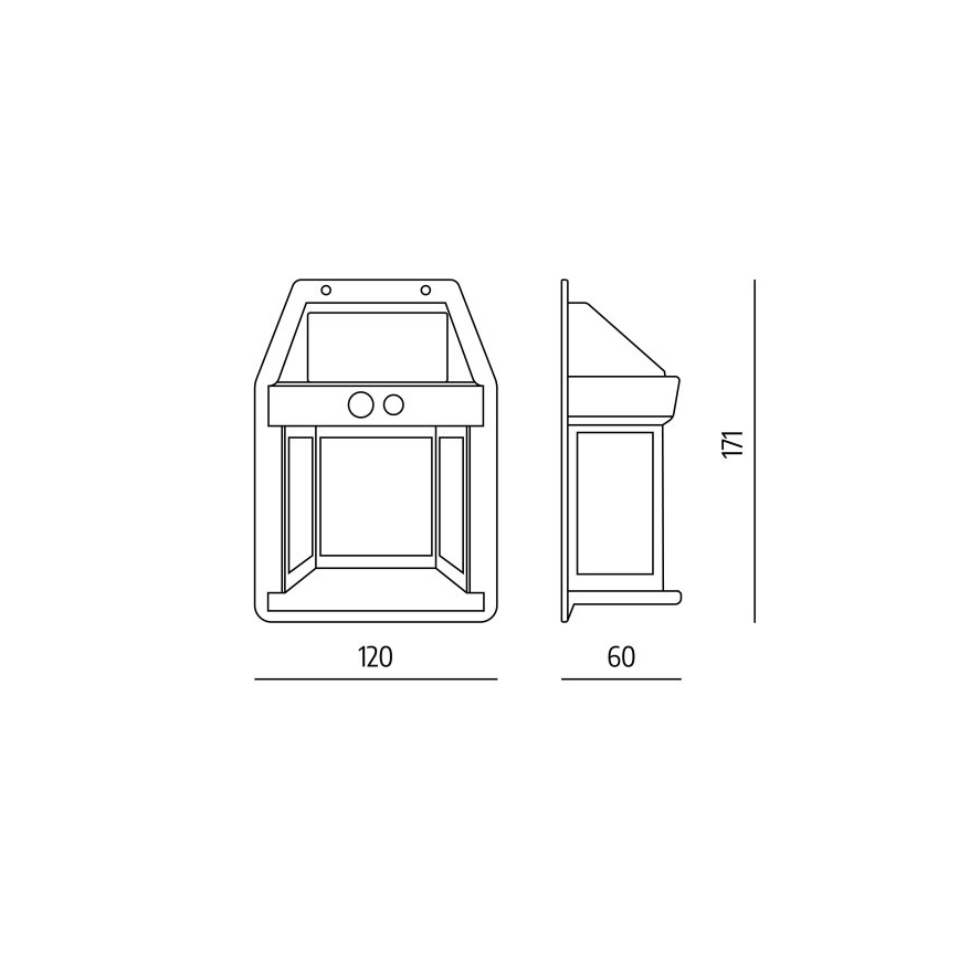 LED solárne nástenné svietidlo so senzorom OMVIA LED/3,7V 3000K IP44 1200 mAh