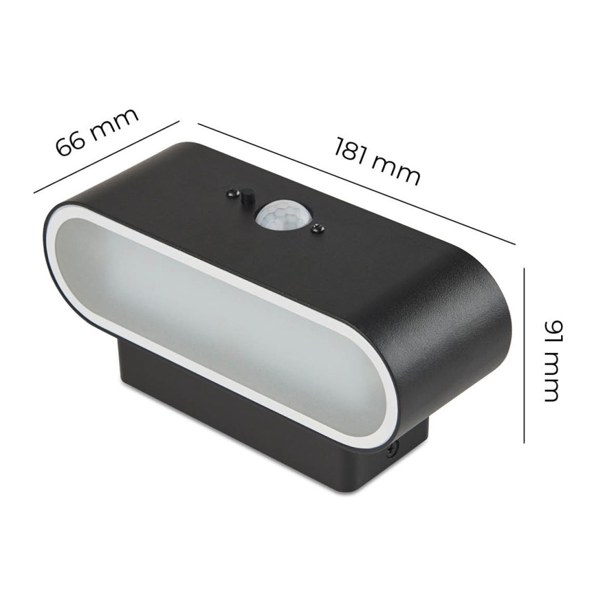 LED Solárne nástenné svietidlo so senzorom SOLARIS2 LED/2,5W/3,7V 4000K IP44