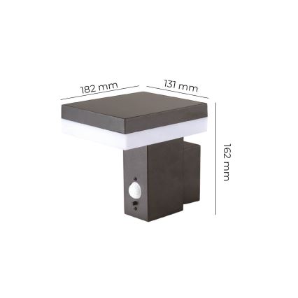 LED Solárne nástenné svietidlo so senzorom SOLARIS2 LED/5,5W/3,7V 4000K IP44