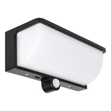 LED solárne nástenné svietidlo so snímačom pohybu a súmraku LED/3W/3,7V IP54 1500 mAh čierna