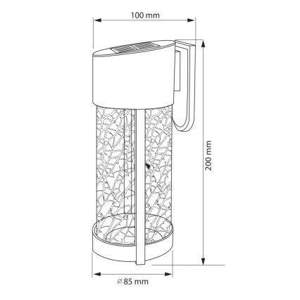 LED Solárne nástenné svietidlo VETRO LED/1,2V 600 mAh IP44