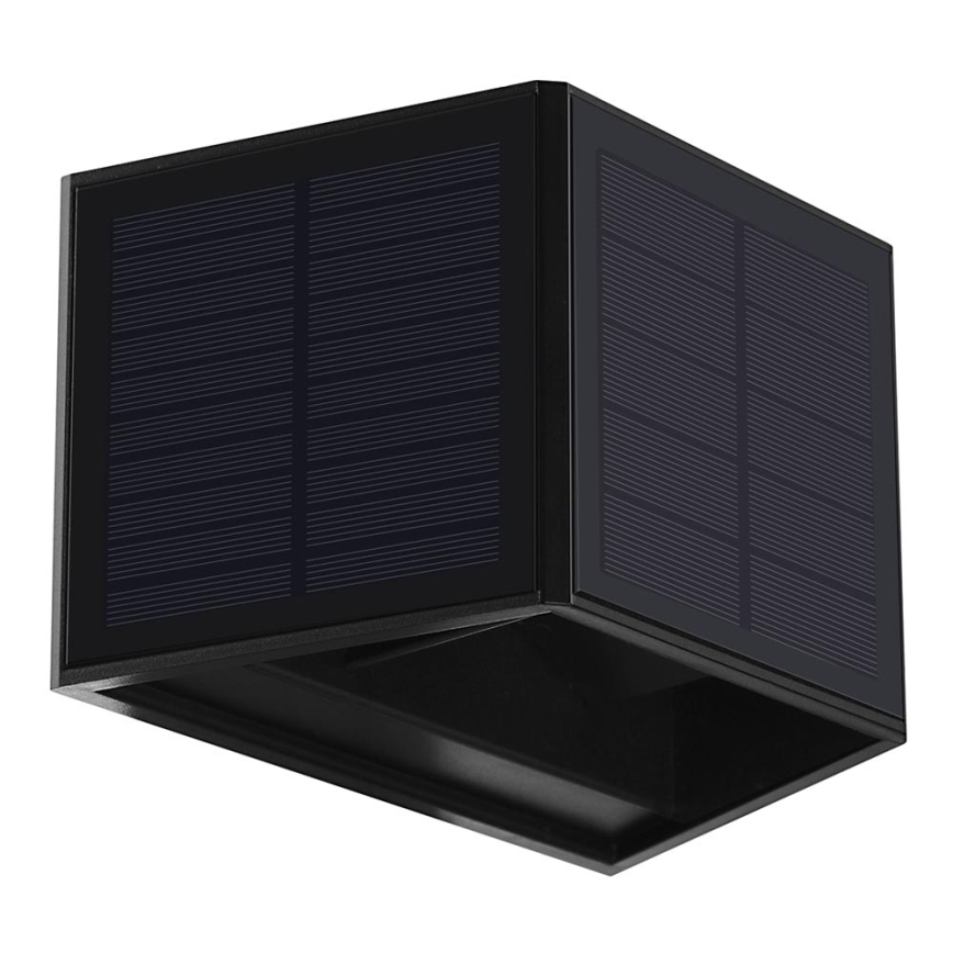 LED Solárne nástenné svietidlo WINGS LED/2W/1300 mAh 3,7V 3000K IP54 čierna