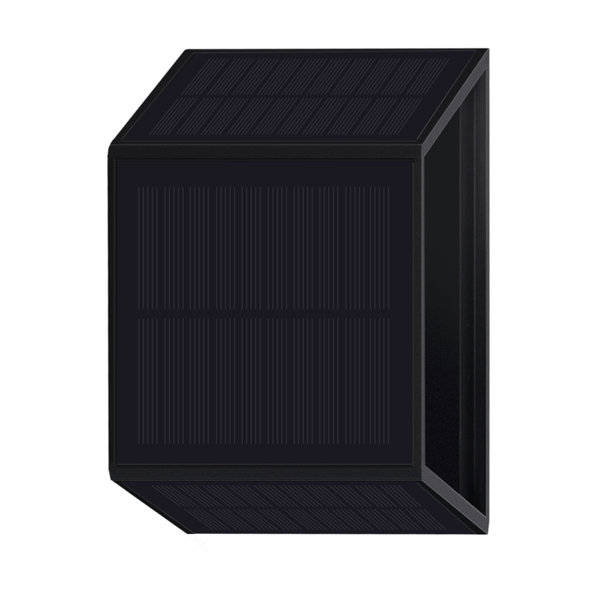 LED Solárne nástenné svietidlo WINGS LED/2W/1300 mAh 3,7V 3000K IP54 čierna
