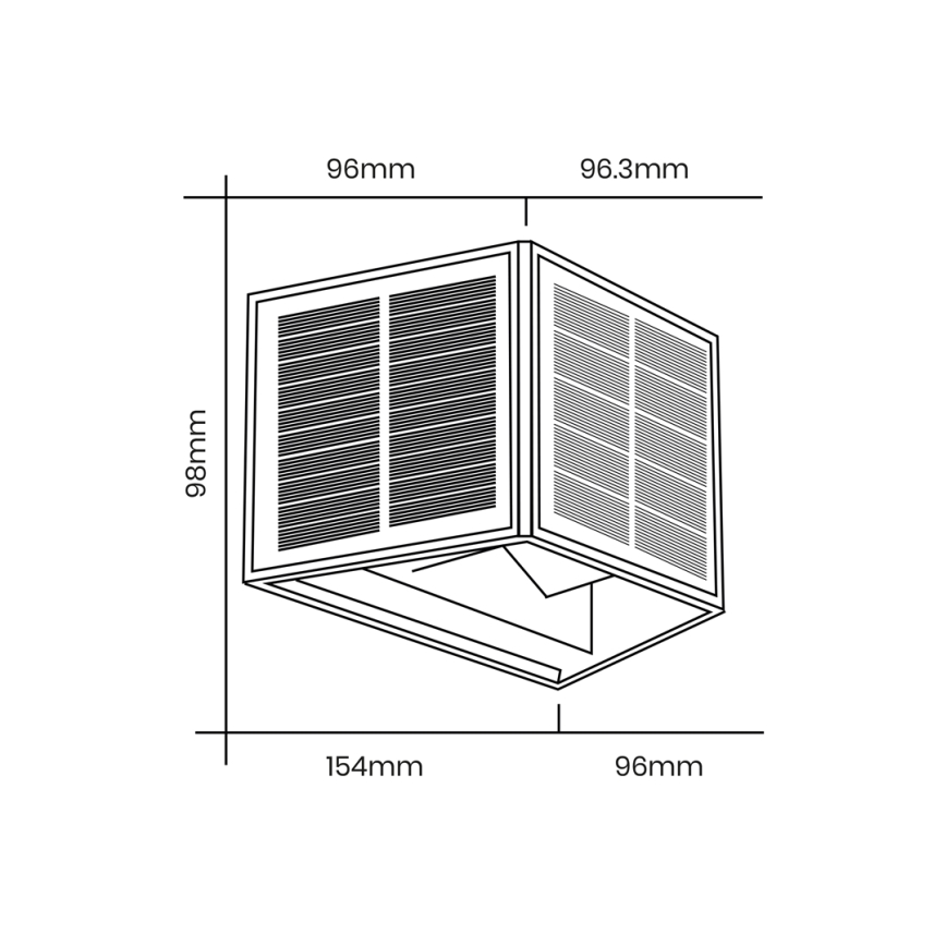 LED Solárne nástenné svietidlo WINGS LED/2W/1300 mAh 3,7V 3000K IP54 čierna