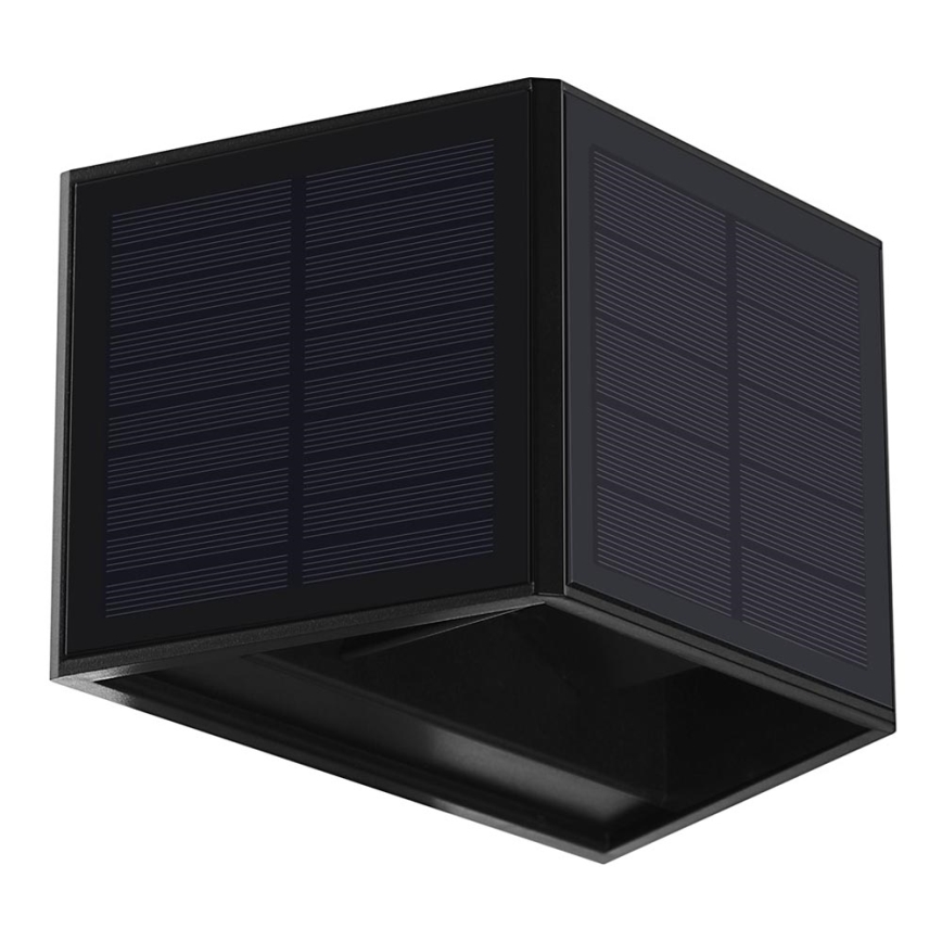 LED Solárne nástenné svietidlo WINGS LED/2W/1300 mAh 3,7V 6000K IP54 čierna