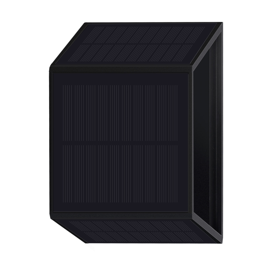 LED Solárne nástenné svietidlo WINGS LED/2W/1300 mAh 3,7V 6000K IP54 čierna