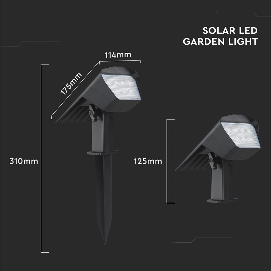LED solárne svietidlo 2v1 LED/1,3W/3,7V 3000/4000/6400K IP65 1200 mAh
