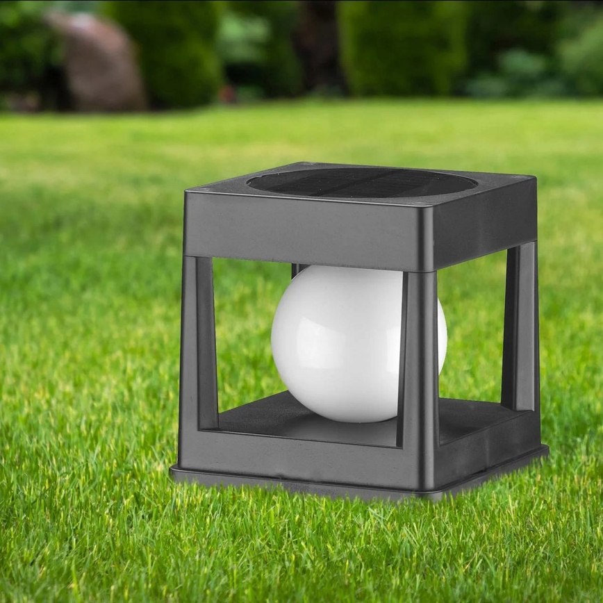 LED solárne svietidlo CUBO LED/3,7V 1200 mAh IP44 čierne