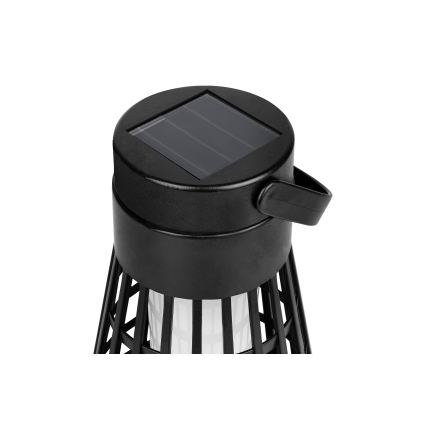 LED solárne svietidlo so senzorom 2v1 LED/1W/3,7V IP54 300 mAh čierna