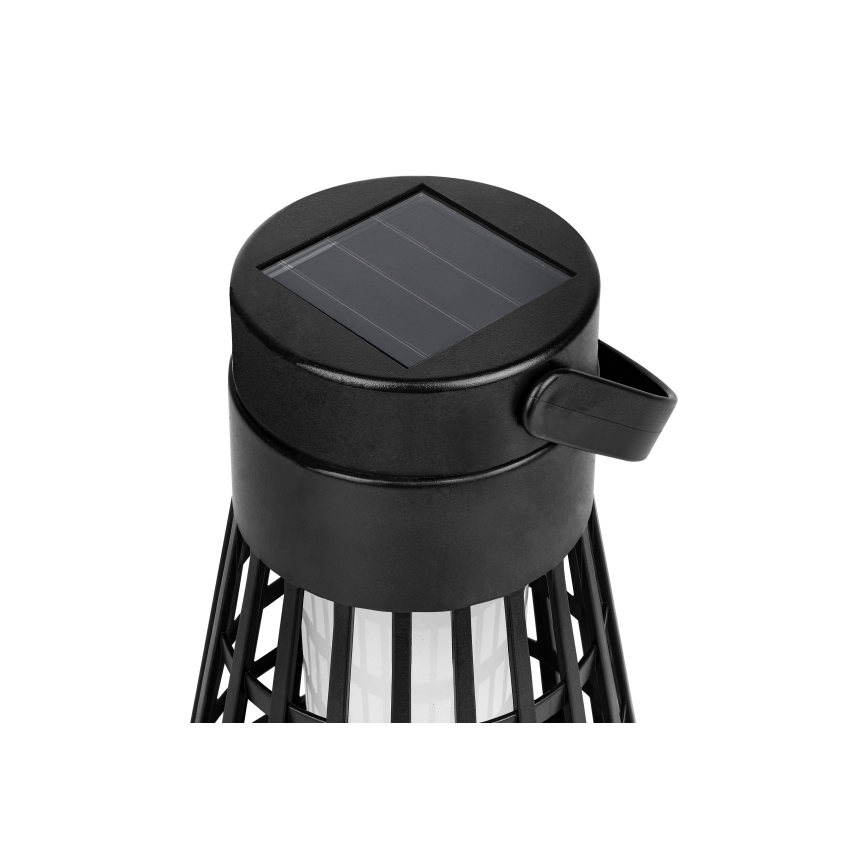 LED solárne svietidlo so senzorom 2v1 LED/1W/3,7V IP54 300 mAh čierna