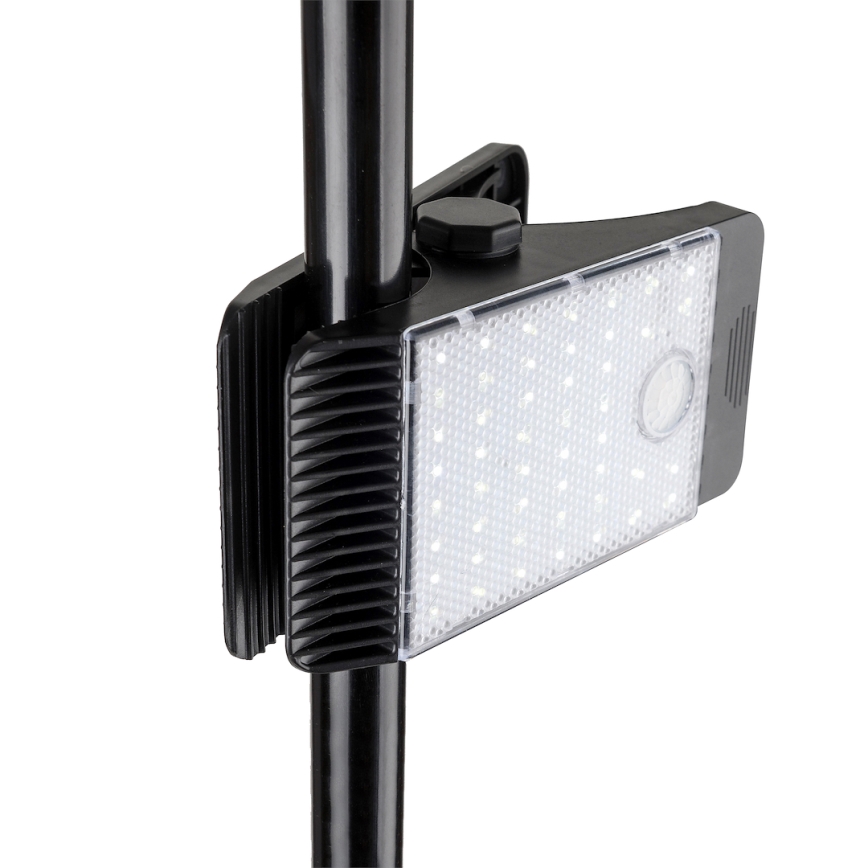 LED Solárne svietidlo so senzorom pohybu a súmraku CLIPS LED/4W/1200 mAh 3,7V IP44 čierna