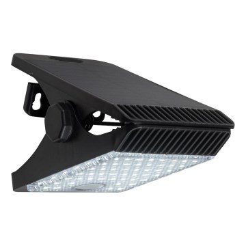 LED Solárne svietidlo so senzorom pohybu a súmraku CLIPS LED/4W/1200 mAh 3,7V IP44 čierna