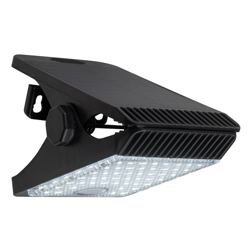 LED Solárne svietidlo so senzorom pohybu a súmraku CLIPS LED/4W/1200 mAh 3,7V IP44 čierna