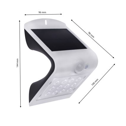 LED Solárne svietidlo so senzorom pohybu LED/1,5W/1200 mAh 3,7V IP65