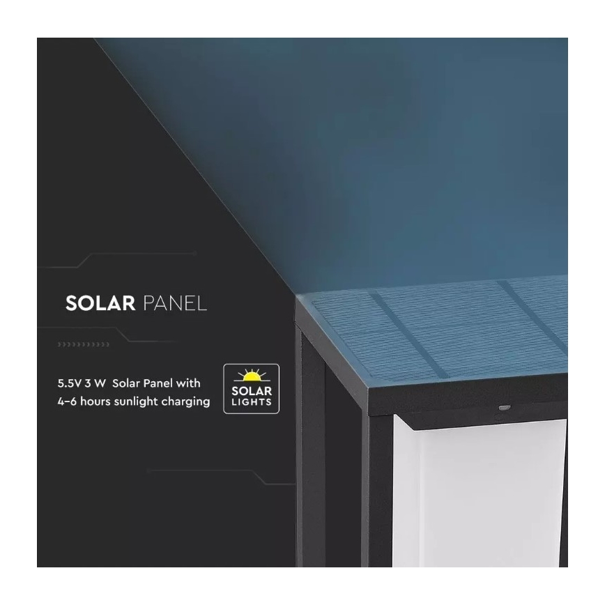 LED Solárne svietidlo so senzorom SAMSUNG CHIP LED/2W/3,7V IP65