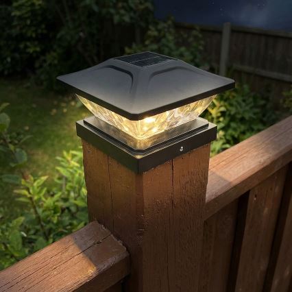 LED solárne svietidlo TOYA LED/4,5W/230V 3000/6500K 600 mAh IP44 čierna