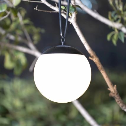LED Solárne závesné svietidlo KIARA LED/1,2V 600 mAh IP44 čierna