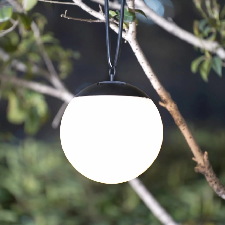LED Solárne závesné svietidlo KIARA LED/1,2V 600 mAh IP44 čierna