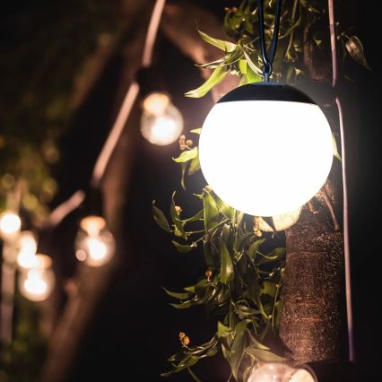 LED Solárne závesné svietidlo KIARA LED/1,2V 600 mAh IP44 čierna