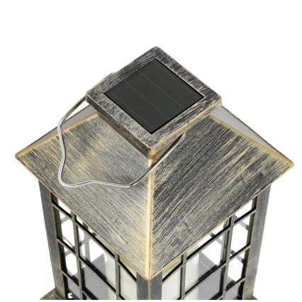 LED Solárne závesné svietidlo LED/0,02W/1,2V 1xAA 2700K IP44 200 mAh patina