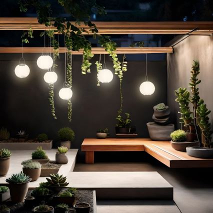 LED Solárne závesné svietidlo LED/0,02W/1,2V 3000K IP44 1xAAA 100 mAh