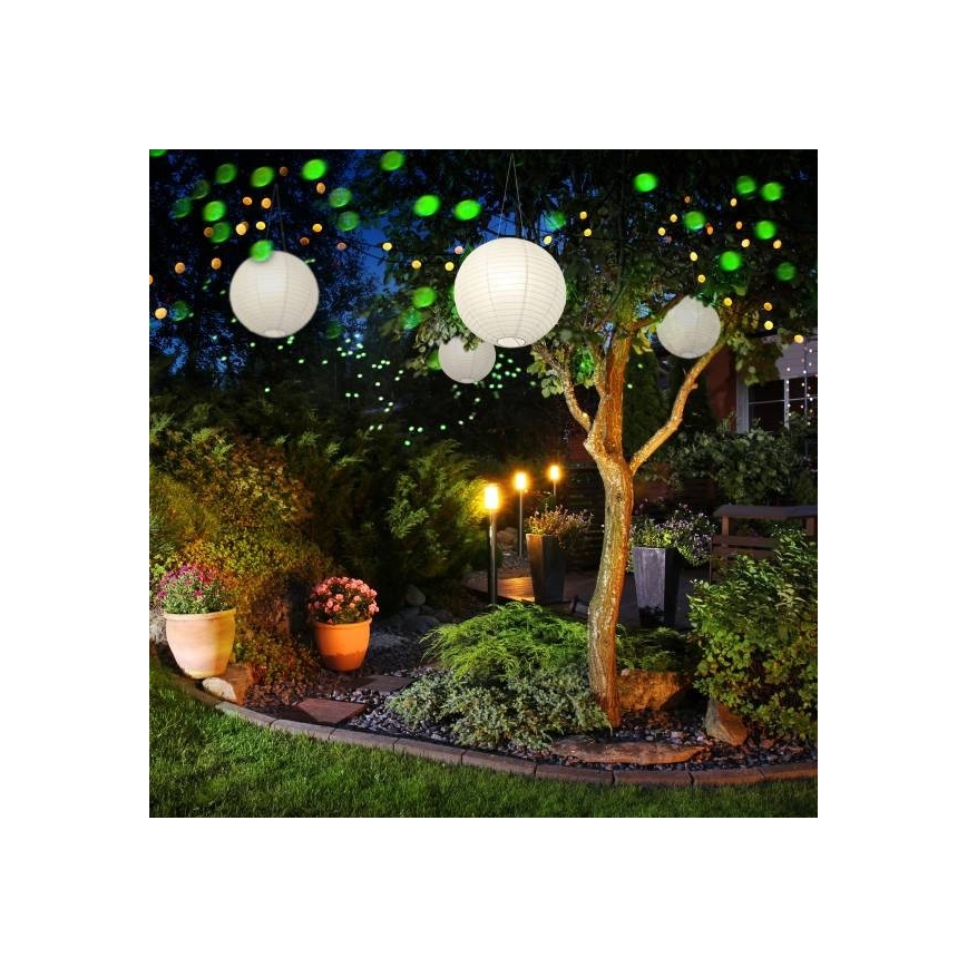 LED Solárne závesné svietidlo ORIGAMI LED/0,08W/1,2V 300mAh pr. 30 cm IP44