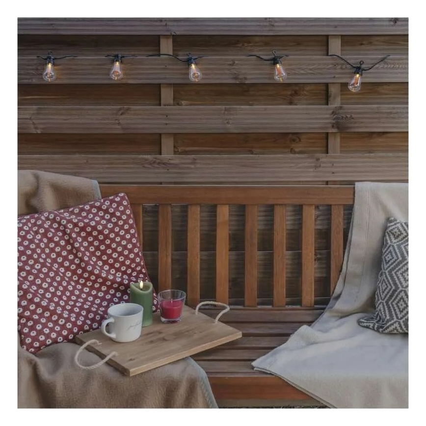 LED solárny dekoračný reťaz 10xLED/0,6W/1,2V 4,5m IP44 800 mAh