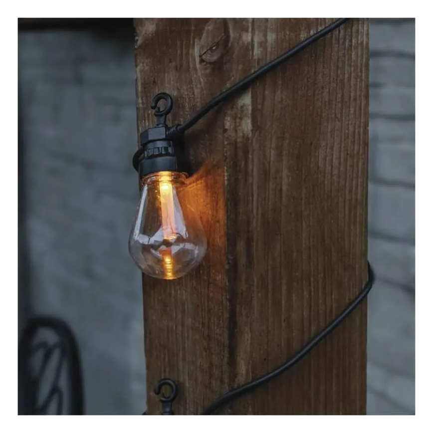 LED solárny dekoračný reťaz 10xLED/0,6W/1,2V 4,5m IP44 800 mAh