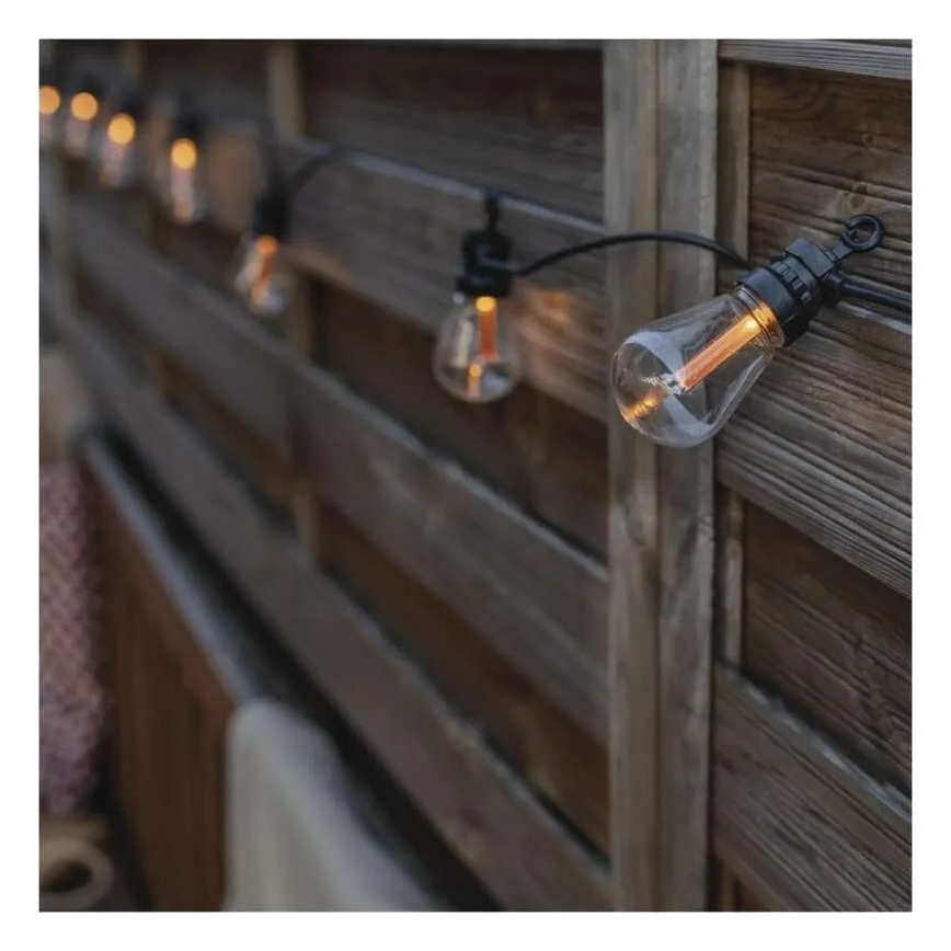 LED solárny dekoračný reťaz 10xLED/0,6W/1,2V 4,5m IP44 800 mAh