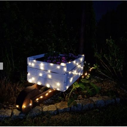 LED solárny dekoračný reťazec 200×LED/1,2 V 800 mAh 12 m IP44 čierna