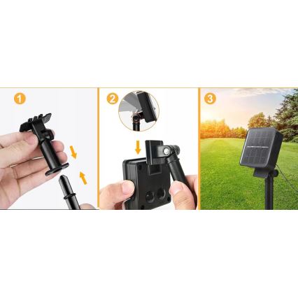 LED solárny dekoračný reťazec 20× LED / 8 funkcií 500 mAh 7,6 m IP67 teplá biela