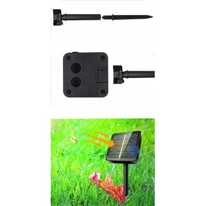 LED solárny dekoračný reťazec 50xLED/8 funkcií 500 mAh 9,5 m IP67 teplá biela