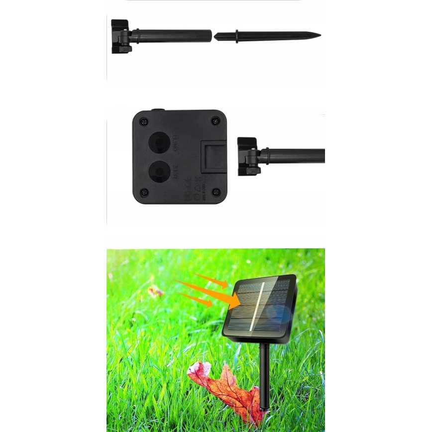 LED solárny dekoračný reťazec 50xLED/8 funkcií 500 mAh 9,5 m IP67 teplá biela