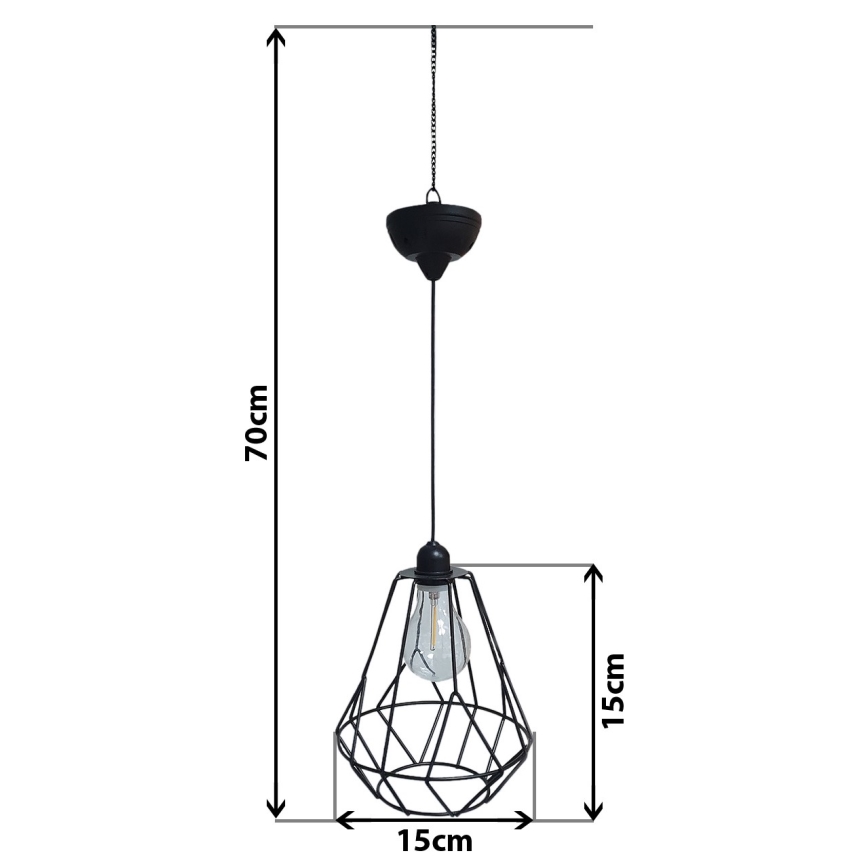 LED Solárny luster na lanku KATTY 1,2V 300 mAh IP44