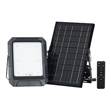 LED Solárny reflektor LED/10W/3,7V IP65 4000K čierna + diaľkové ovládanie