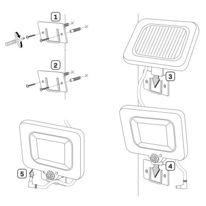 LED Solárny reflektor so senzorom DUO LED/1W/3,7V 1200 mAh IP44
