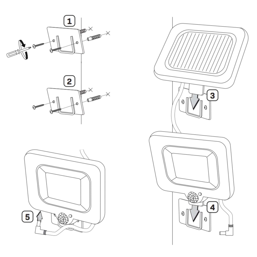 LED Solárny reflektor so senzorom DUO LED/1W/3,7V 1200 mAh IP44