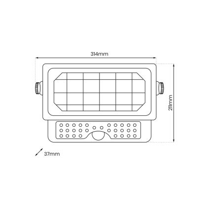 LED Solárny reflektor so senzorom EPAD LED/10W/3000 mAh 7,4V 4000K IP65