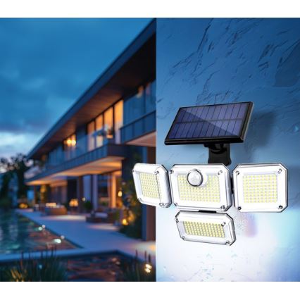 LED solárny reflektor GLOW so senzorom LED/2,5W/3,7V 6500K IP44 2400 mAh + diaľkové ovládanie