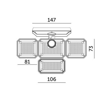 LED solárny reflektor GLOW so senzorom LED/2,5W/3,7V 6500K IP44 2400 mAh + diaľkové ovládanie