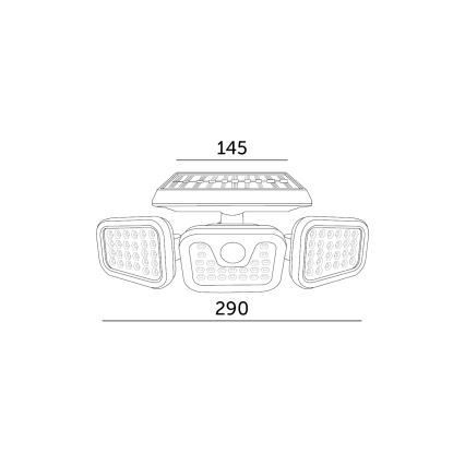 LED Solárny reflektor so senzorom LED/1,5W/3,7V 6000K IP44 2400 mAh