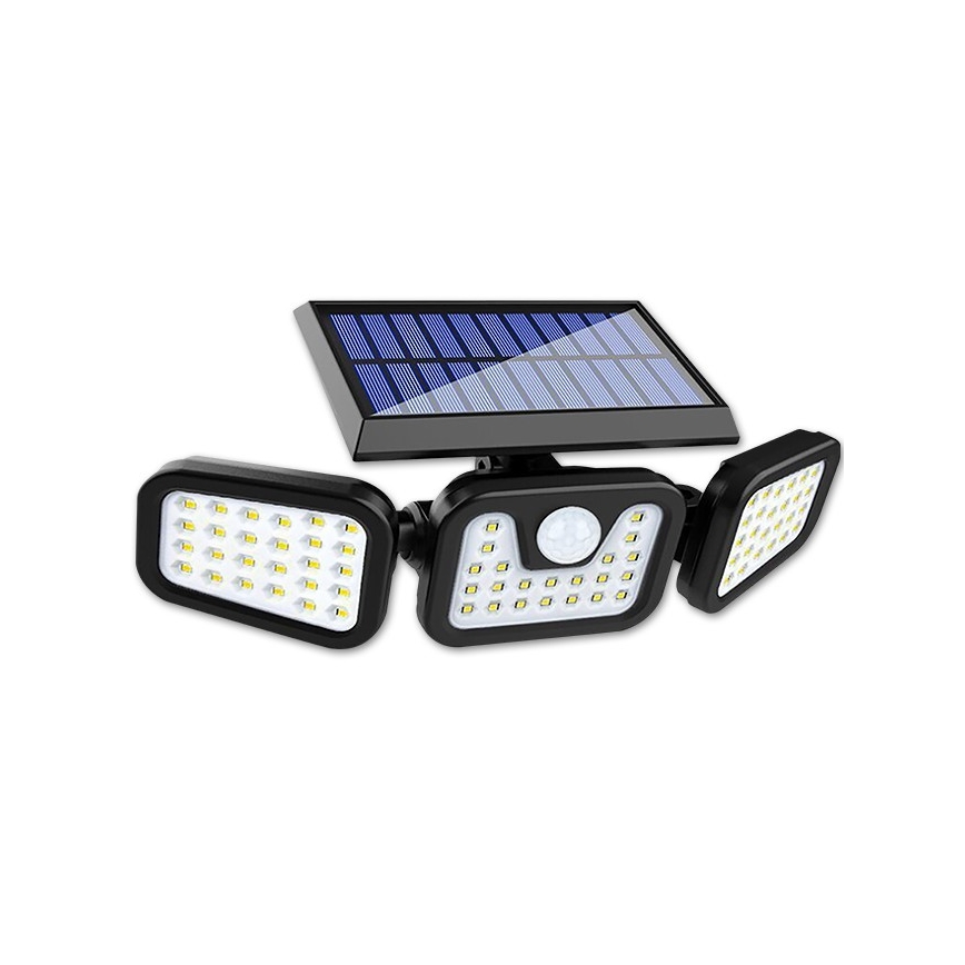 LED Flexibilný solárny reflektor so senzorom LED/15W/3,7V 2400 mAh IP54 4500K