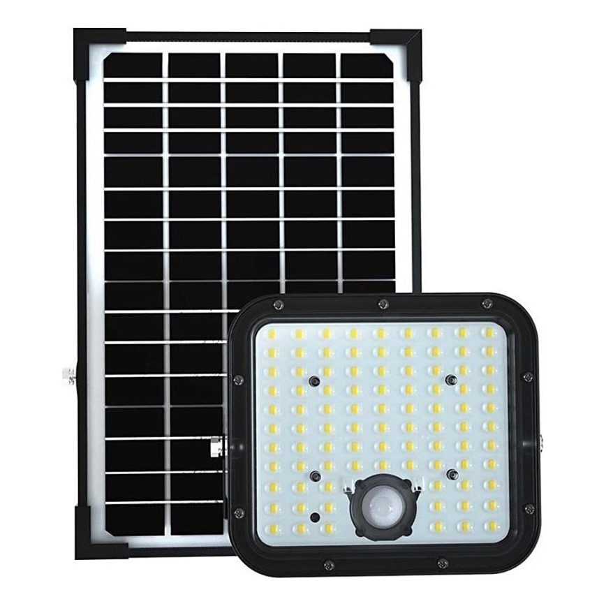 LED Solárny reflektor so senzorom LED/30W/6,4V 6400K + diaľkové ovládanie